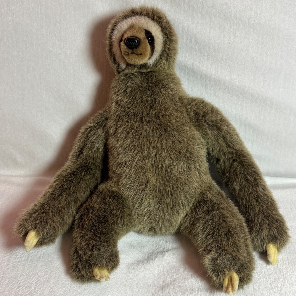 HANSA Three Toes Poseable SLOTH Realistic Large PLUSH  17" 2010, Moveable Head